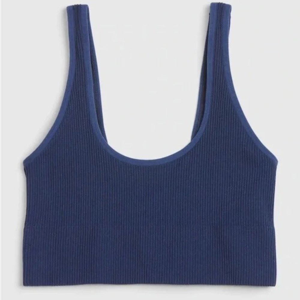 NWT GAP Seamless Ribbed Bralette - Navy Blue (S)